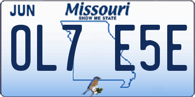 MO license plate OL7E5E