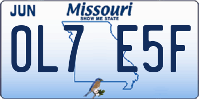 MO license plate OL7E5F