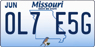 MO license plate OL7E5G