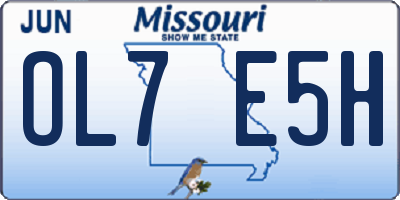MO license plate OL7E5H
