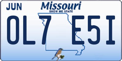 MO license plate OL7E5I