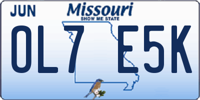 MO license plate OL7E5K
