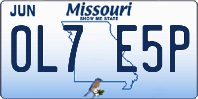 MO license plate OL7E5P