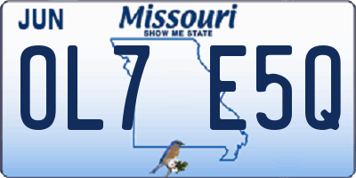 MO license plate OL7E5Q