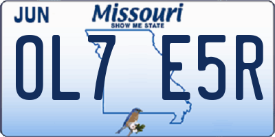 MO license plate OL7E5R