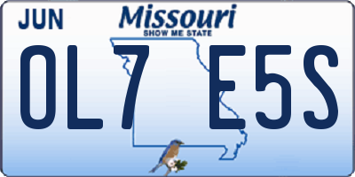MO license plate OL7E5S