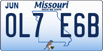 MO license plate OL7E6B