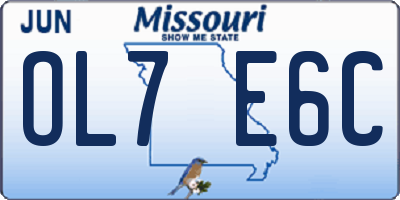 MO license plate OL7E6C