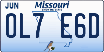 MO license plate OL7E6D