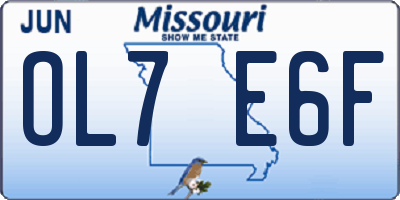 MO license plate OL7E6F