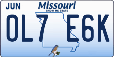 MO license plate OL7E6K