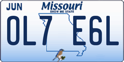 MO license plate OL7E6L