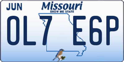 MO license plate OL7E6P