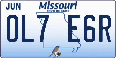 MO license plate OL7E6R