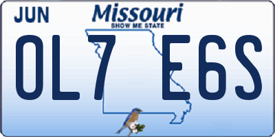 MO license plate OL7E6S