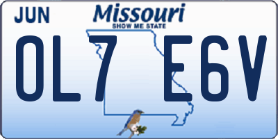 MO license plate OL7E6V