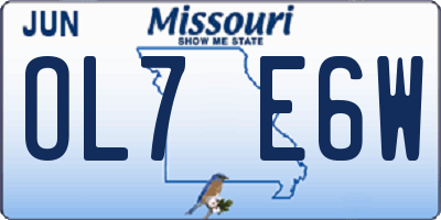 MO license plate OL7E6W