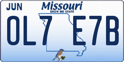 MO license plate OL7E7B