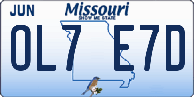 MO license plate OL7E7D