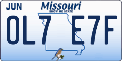 MO license plate OL7E7F