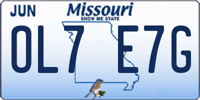 MO license plate OL7E7G