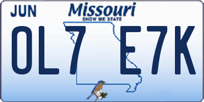 MO license plate OL7E7K