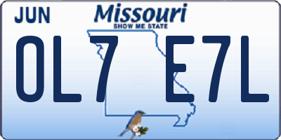 MO license plate OL7E7L