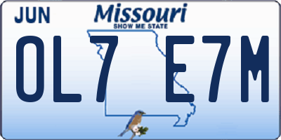 MO license plate OL7E7M