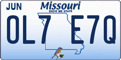 MO license plate OL7E7Q