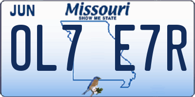 MO license plate OL7E7R