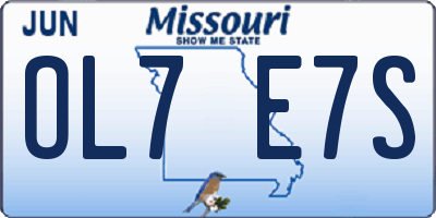 MO license plate OL7E7S