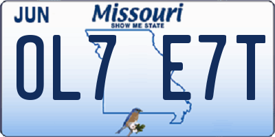 MO license plate OL7E7T
