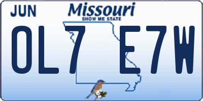 MO license plate OL7E7W
