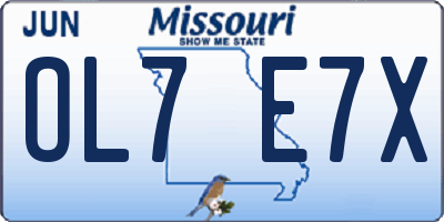 MO license plate OL7E7X