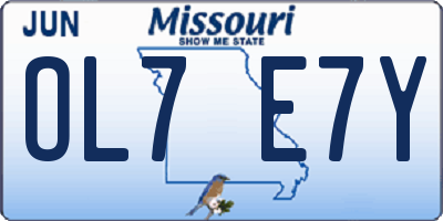 MO license plate OL7E7Y