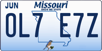 MO license plate OL7E7Z