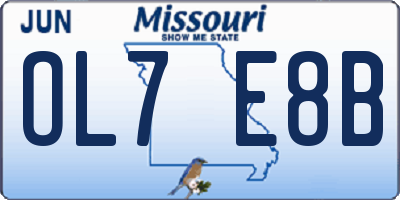 MO license plate OL7E8B