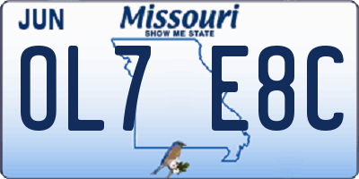 MO license plate OL7E8C