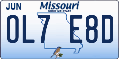 MO license plate OL7E8D