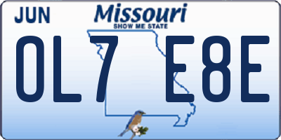 MO license plate OL7E8E