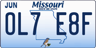 MO license plate OL7E8F