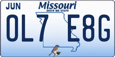 MO license plate OL7E8G