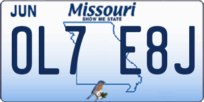 MO license plate OL7E8J