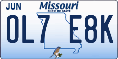 MO license plate OL7E8K