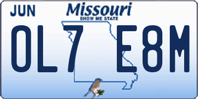 MO license plate OL7E8M
