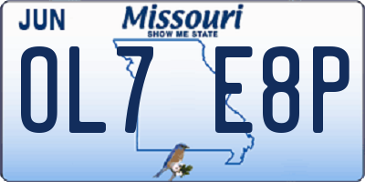 MO license plate OL7E8P
