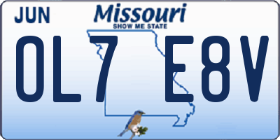 MO license plate OL7E8V