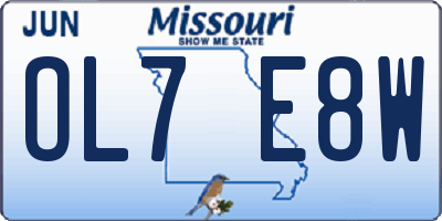 MO license plate OL7E8W