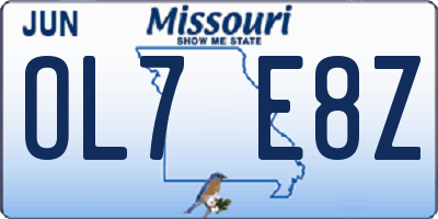 MO license plate OL7E8Z