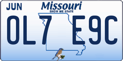 MO license plate OL7E9C